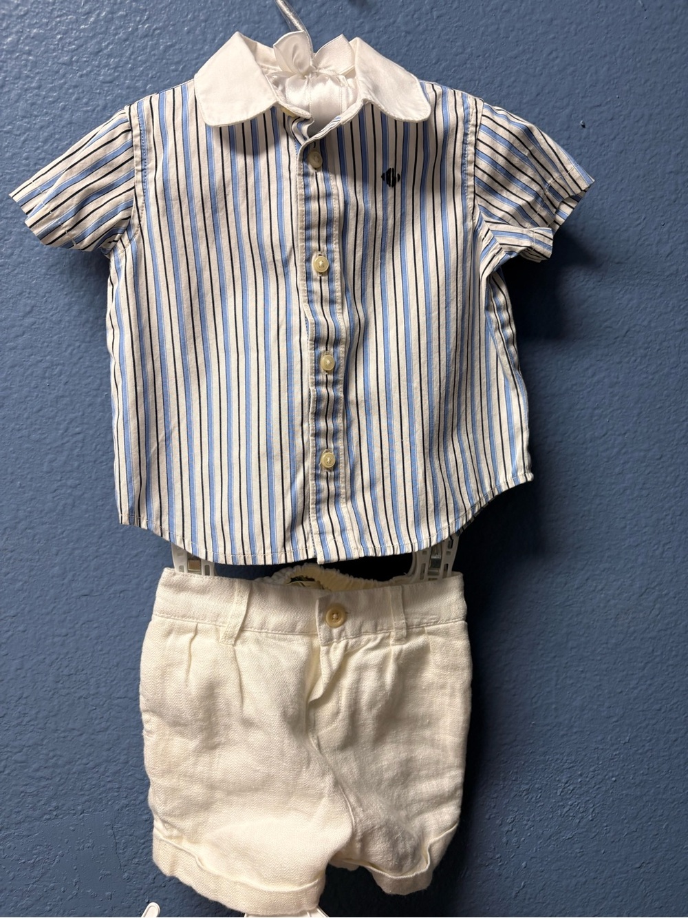 Ralph Lauren Boys Blue & White Striped Button-Down Shirt